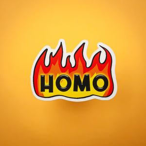 Flaming Homo sticker