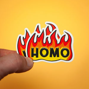 Flaming Homo sticker