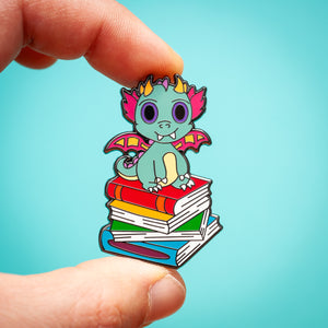 Book Dragon enamel pin