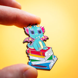 Book Dragon enamel pin