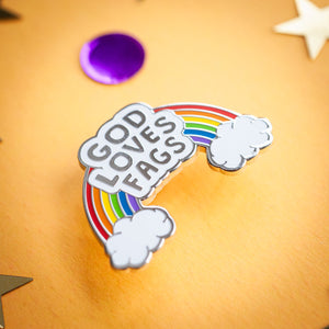 God Loves Fags enamel pin